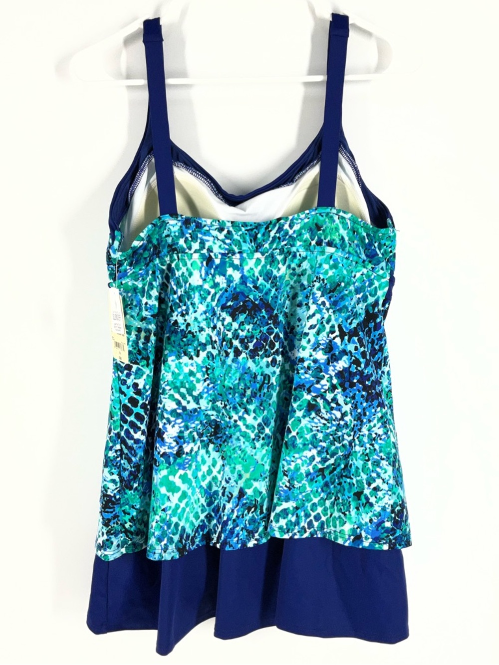 St. John’s Bay‎ Women’s Secretly Slender Blue Swim Dress Size 16 One Piece - Picture 2 of 12
